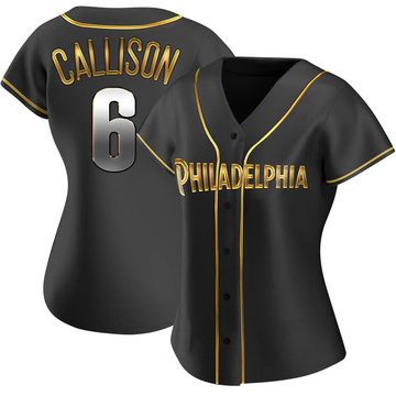 Replica Johnny Callison Women's Philadelphia Phillies Black Golden Alternate Jersey