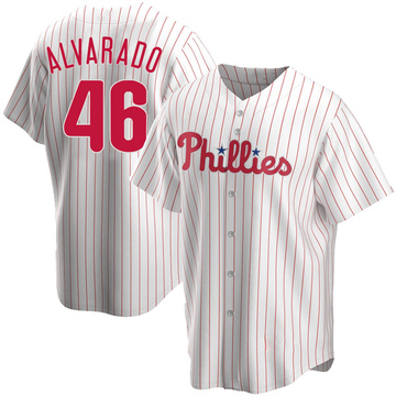 Jose Alvarado Philadelphia Phillies Women's Red Backer Slim Fit Long Sleeve  T-Shirt 