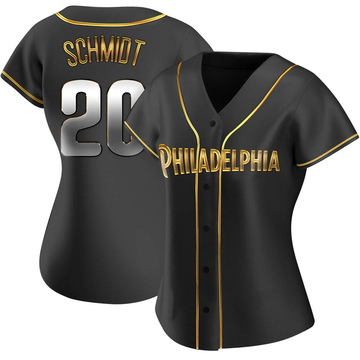 Philadelphia Phillies #20 Mike Schmidt Mlb Golden Brandedition Black Jersey  Gift For Phillies Fans - Bluefink