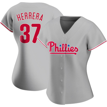 Women's Odubel Herrera Philadelphia Phillies Name and Number Banner Wave  V-Neck T-Shirt - Navy