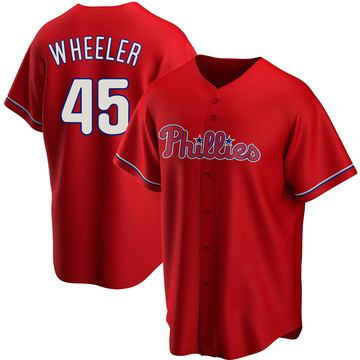 Nike Men's Philadelphia Phillies Zack Wheeler #45 Red T-Shirt